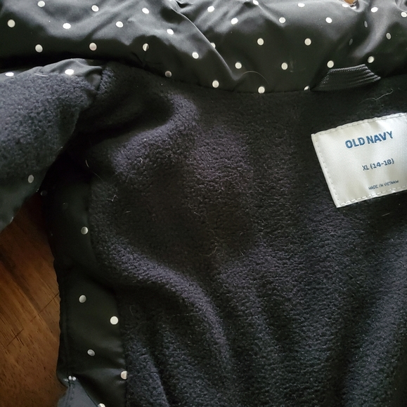 3 for $10 Black Silver Metallic Dots Puffer Vest XL 14/16 Fleece Lined - Picture 4 of 4